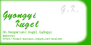 gyongyi kugel business card
