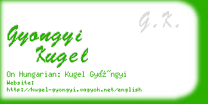 gyongyi kugel business card